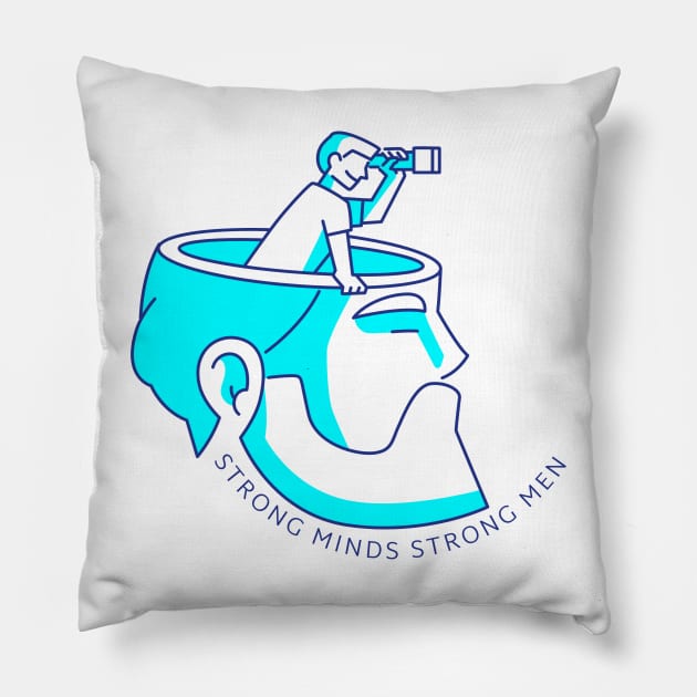 Strong Minds Strong Men Men's Mental Health Pillow by Wo:oM Atelier