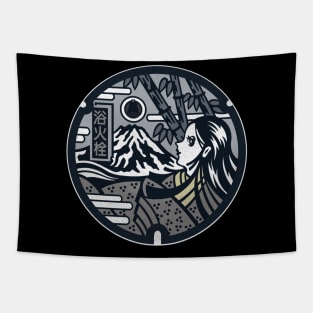 Kaguyahime Manhole Cover Art Alternative Color Tapestry