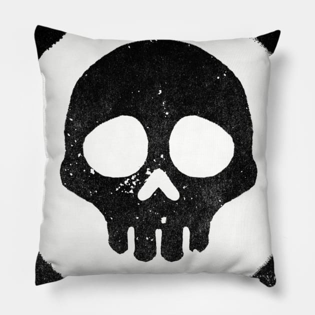 Basic Skull Pillow by RealmsOfNowhere