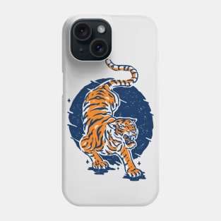 Vintage Japanese Tiger Illustration // Orange and Blue Tiger Phone Case