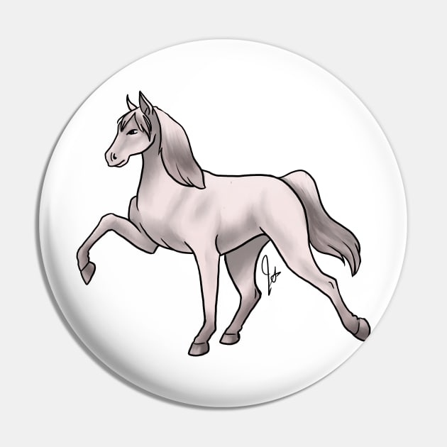 Horse - Tennessee Walker - White Pin by Jen's Dogs Custom Gifts and Designs