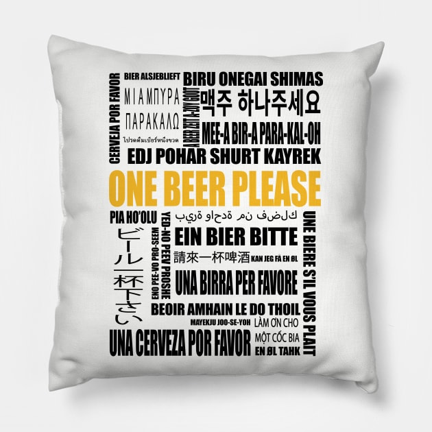 How to order a beer arround the wolrd Pillow by byfab