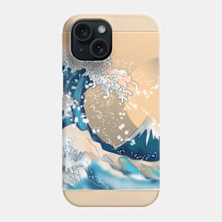 Wave off Kanagawa with a brown new moon Phone Case