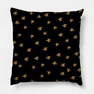 Cute Yellow and Black Star Pattern Pillow