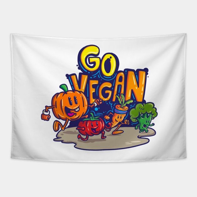 Go Vegan Tapestry by Photomisak72