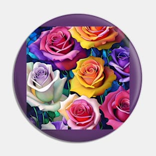 Colorful Roses Pin