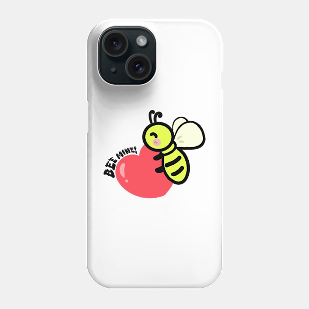 Cute valentine day, bee my valentine Phone Case by yudoodliez