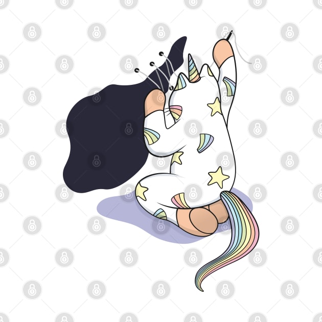 Weird Unicorn Cat maintaining the delicious black holes by runcatrun