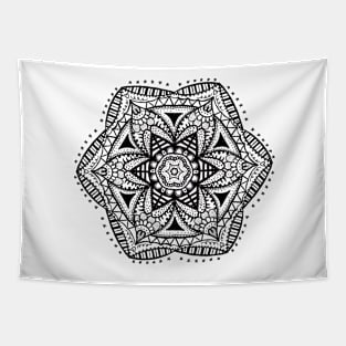 black and white mandala Tapestry