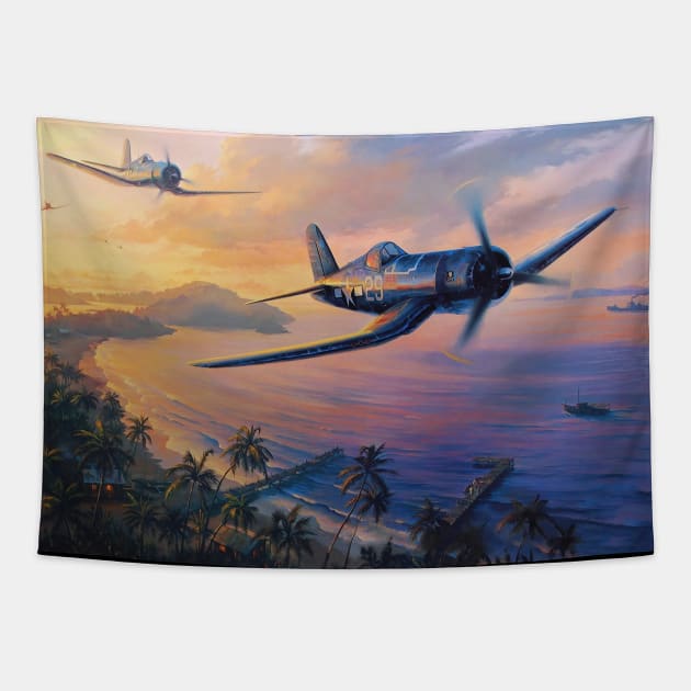 F4U Corsair Tapestry by Aircraft.Lover