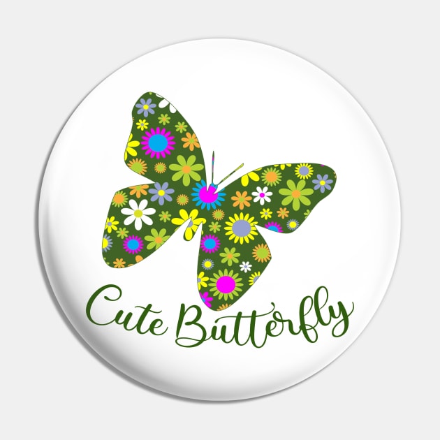 Lovely Butterflies Design - Cute Butterfly Pin by Animal Specials