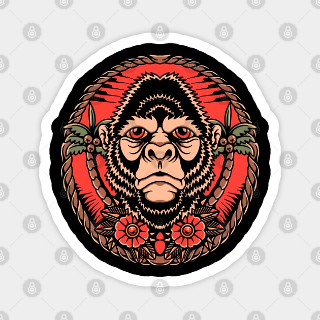 summer monkey tattoo Magnet by donipacoceng