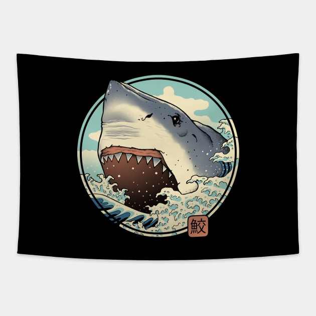 Shark Attack! Tapestry by Vincent Trinidad Art