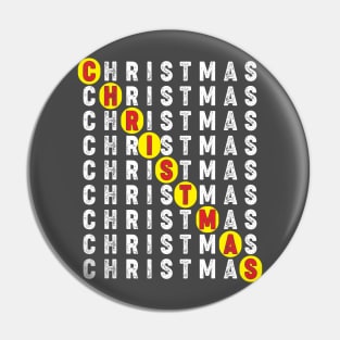 Christmas Word Search T-shirt Pin