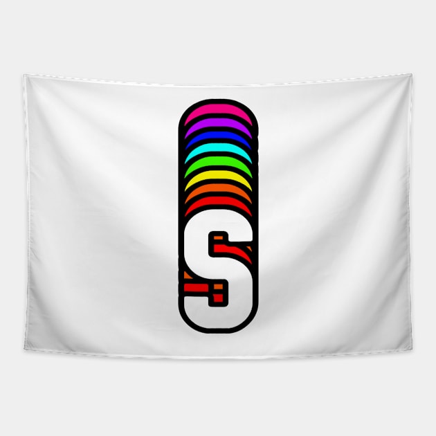 Rainbow Letter, S Tapestry by HeavenlyTrashy