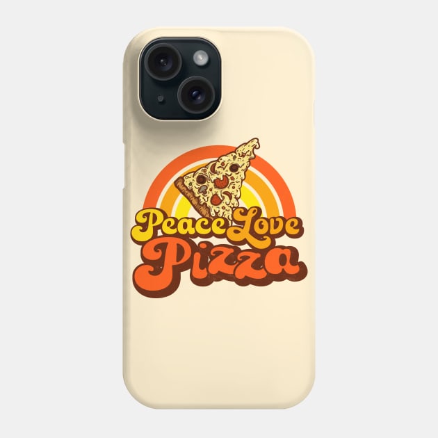 PEACE LOVE PIZZA - Gooey Groovy Pizza Phone Case by Jitterfly