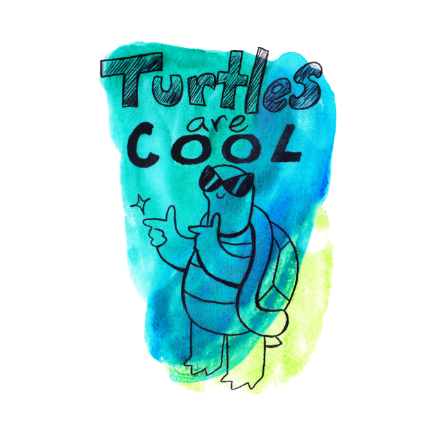 Discover Turtles Are Cool Watercolor - Turtle - Pin