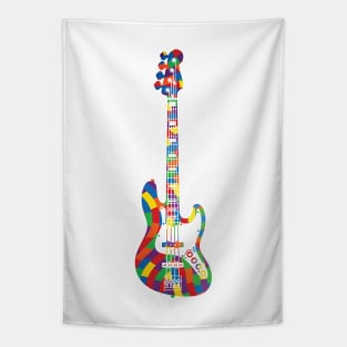 J-Style Bass Guitar Colorful Texture Tapestry