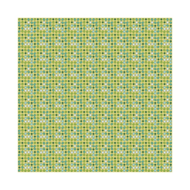 Blue and Green Retro Pattern by Kelly Louise Art