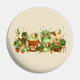 Plant Mom Coffee Design Pin