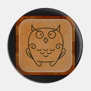 Funny Brown Halloween Owl Pin