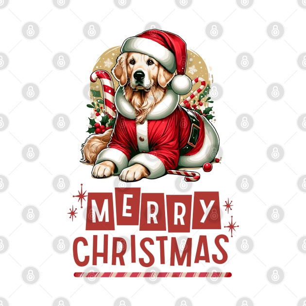 Merry Christmas Golden Retriever Dog by Graceful Designs