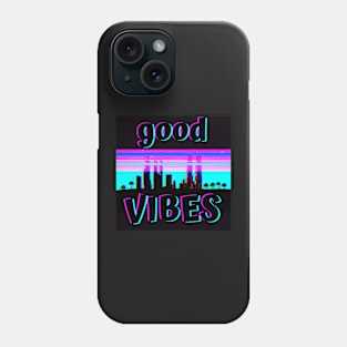 Digital glitched good vibes Phone Case