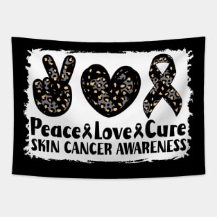 Peace Love Cure Skin Cancer Awareness Tapestry