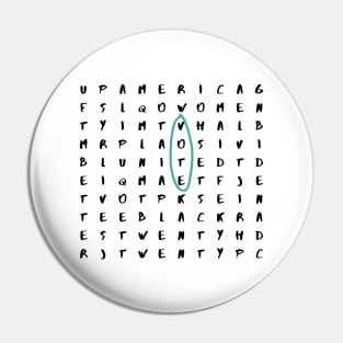 2020 Election Word Search Design Pin