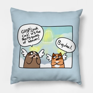 Cat and Sloth in Heaven Comic Pillow