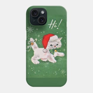 Cute White Christmas Kitten Phone Case