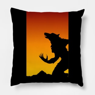 Sunset Werewolf Howling - Werewolves Pillow