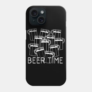 Black and white beer time Phone Case