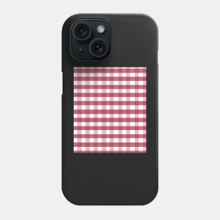 plaid checked pattern vichy tartan red burgundy Phone Case