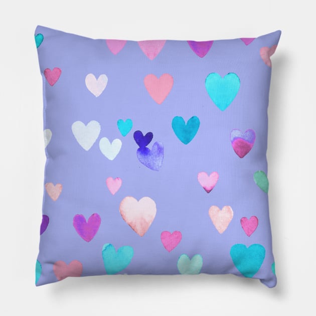 Mom Multicolored Love Hearts Gum Pink Pillow by ninoladesign