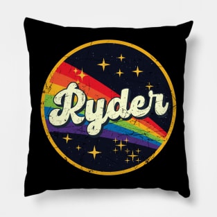 Ryder // Rainbow In Space Vintage Grunge-Style Pillow