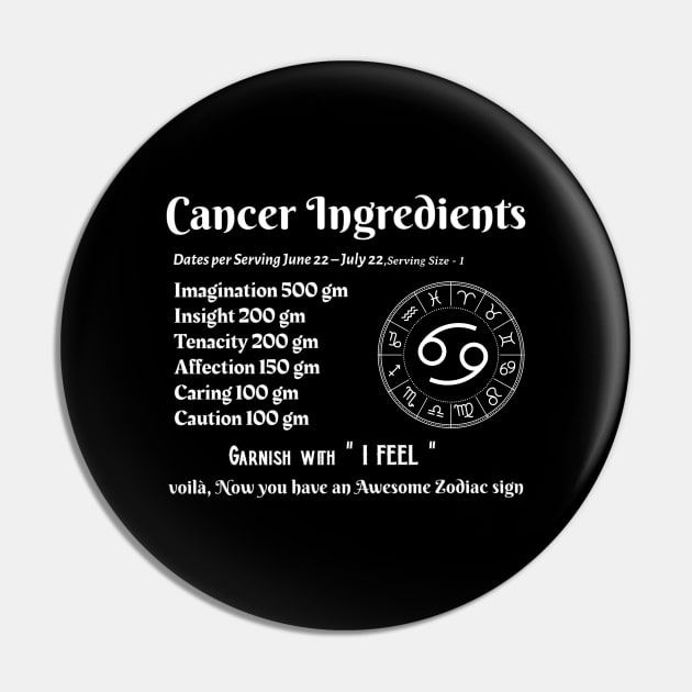 Cancer Ingredients Pin by Ink by Evanliy