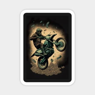 Dirt Bike Stunt Around Money Magnet