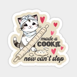 Cute baking cat kitten cookie bakery pastry chef culinary Magnet