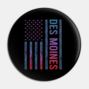 Blue Red Flag - Des Moines Pin