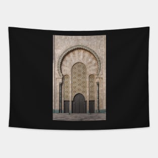 Ornate exterior moroccan brass door Tapestry