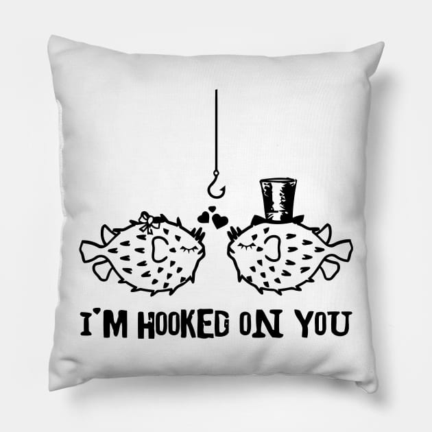 I'm Hooked On You Pillow by Mariteas