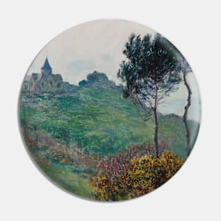 The Church at Varengeville, Grey Weather by Claude Monet Pin