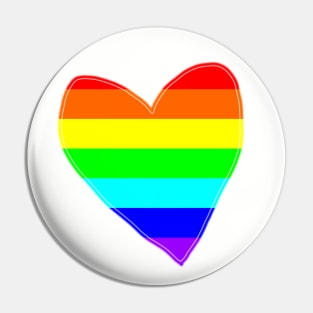 Bright Rainbow Love Heart Pin