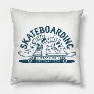 Skateboarding retro emblem Pillow