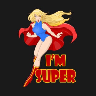 Woman Super Hero Flying With Cape T-Shirt