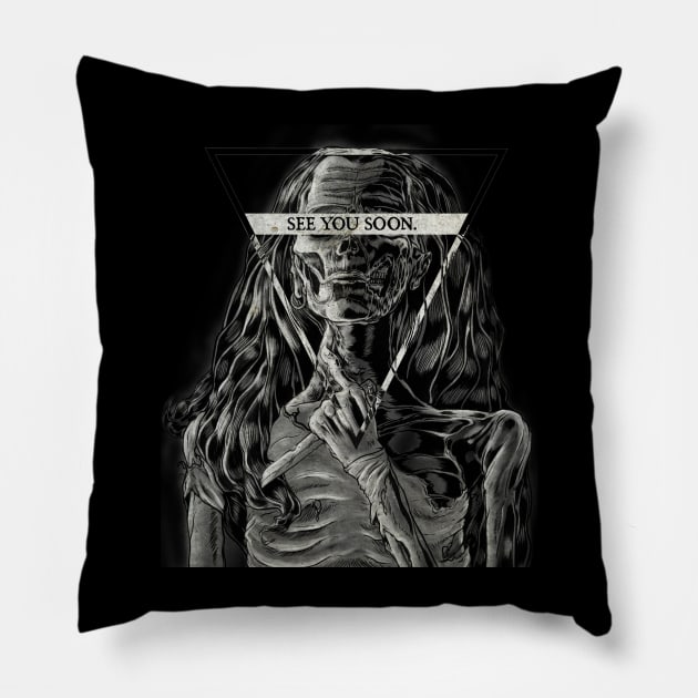 see you soon. Pillow by mewtate