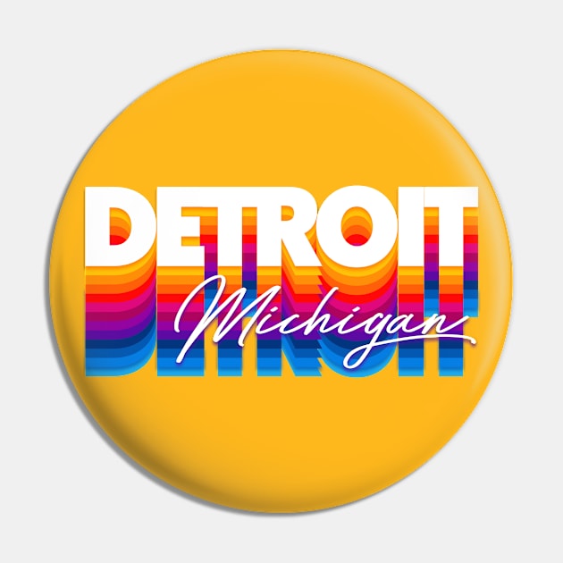 Detroit, Michigan // Retro Typography Design Pin by DankFutura