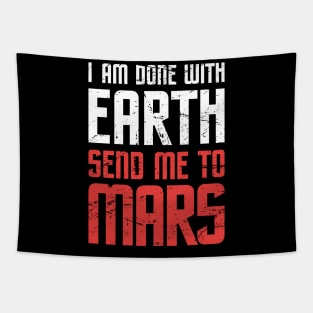 Space Travel Mission To The Planet Mars Tapestry