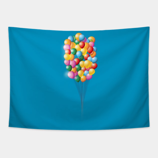 Floating Party Balloons Tapestry by nickemporium1